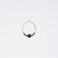 Boucle Oreille Grenat Cassandra - Acier Inoxydable Argent