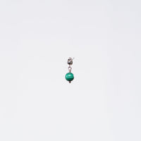 Boucle Oreille Malachite Séverine - Acier Inoxydable Argent