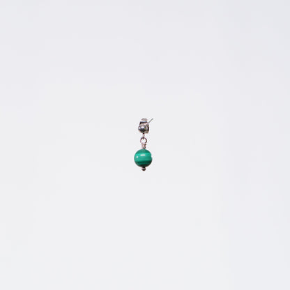 Boucle Oreille Malachite Séverine - Acier Inoxydable Argent