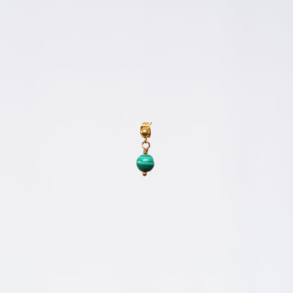 Boucle Oreille Malachite Séverine - Acier Inoxydable Or