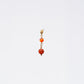 Boucle Oreille Cornaline Emma - Acier Inoxydable Or