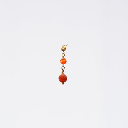 Boucle Oreille Cornaline Emma - Acier Inoxydable Or