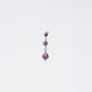 Boucle Oreille Améthyste Emma - Acier Inoxydable Argent