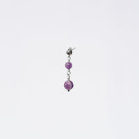 Boucle Oreille Améthyste Emma - Acier Inoxydable Argent