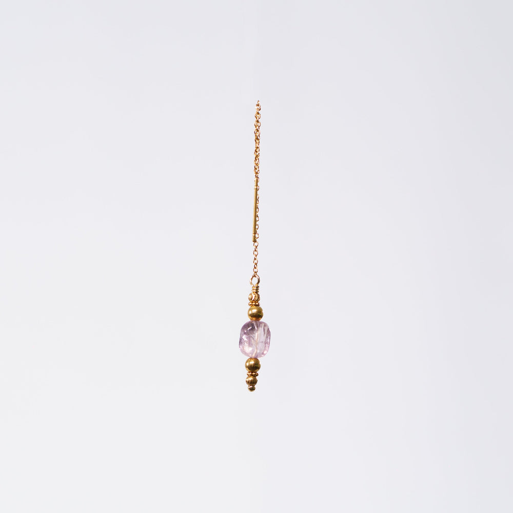Boucle Oreille Améthyste Eva - Acier Inoxydable Or