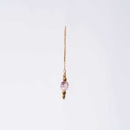 Boucle Oreille Améthyste Eva - Acier Inoxydable Or