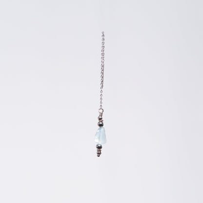 Boucle Oreille Aigue Marine Eva - Acier Inoxydable Argent