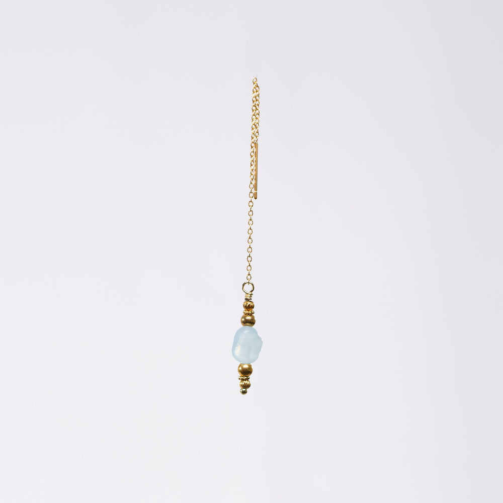 Boucle Oreille Aigue Marine Eva - Acier Inoxydable Or