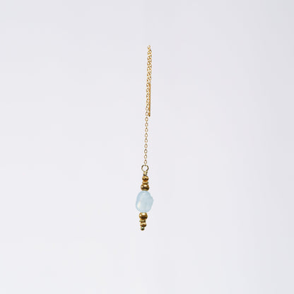 Boucle Oreille Aigue Marine Eva - Acier Inoxydable Or